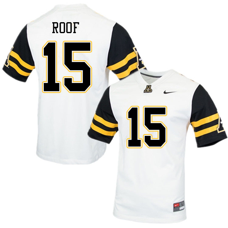 Men #15 T.D. Roof Appalachian State Mountaineers College Football Jerseys Sale-White